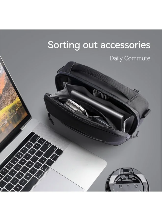 MARK RYDEN  Mark Ryden MR-165 Black Digital Organizer Bag – 3C Series Tech Accessory Pouch with Shoulder Strap, Water-Repellent Oxford Fabric, YKK Zippers – Crossbody or Clutch for Travel and Daily Use  | Best Price UAE